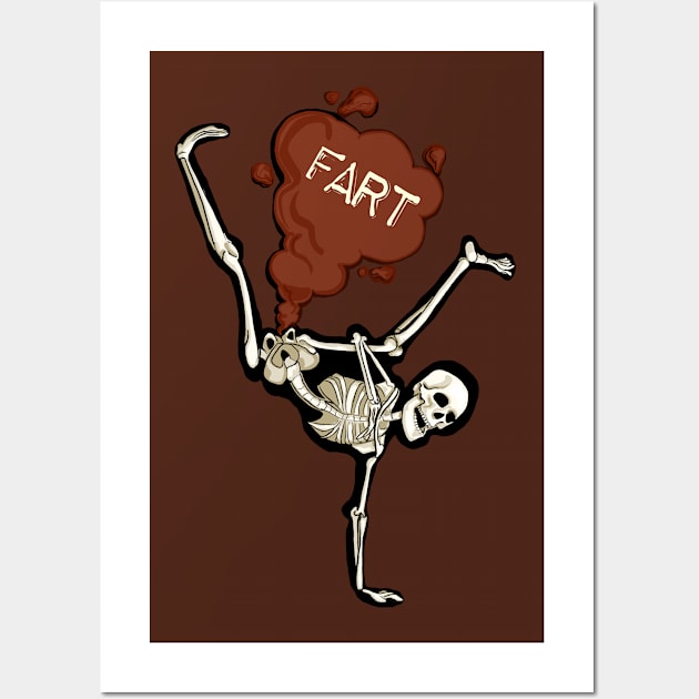 Funny Skeleton dance - fart like no one can smell it Wall Art by SmerkinGherkin